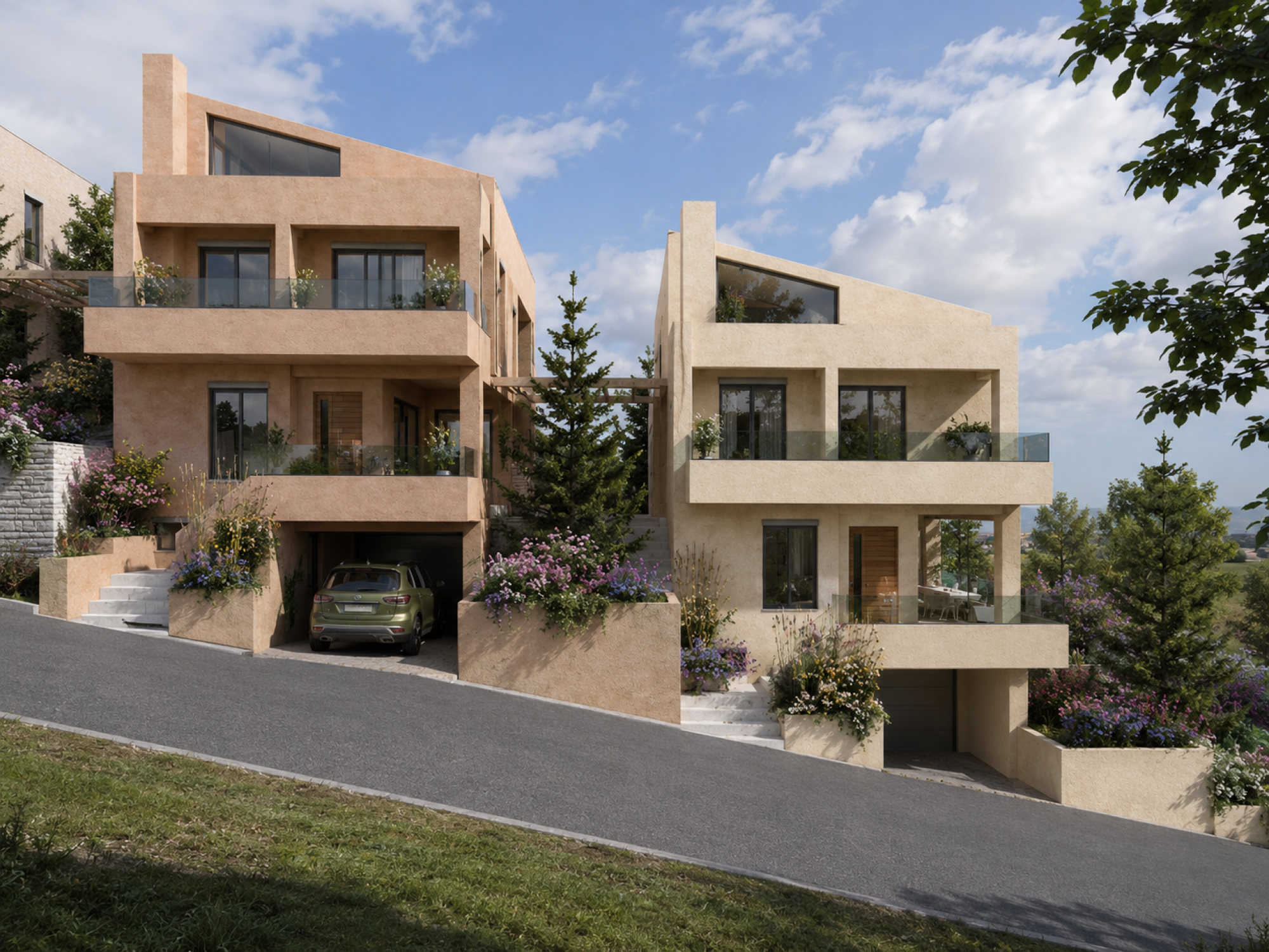 Design and Construction of Four Detached Houses in Eleousa, Ioannina